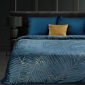 Eurofirany LIMITED COLLECTION MUSA2 Soft and gentle plaid, decorated with a golden banana leaf pattern, 150X200 cm, color: dark Eurofirany LIMITED COLLECTION MUSA2 Soft and gentle plaid, decorated with a golden banana leaf pattern, 150X200 cm, color: dark