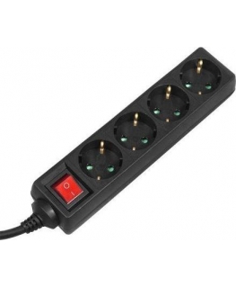 Maclean 4-socket 5 m power cable black (MCE194)