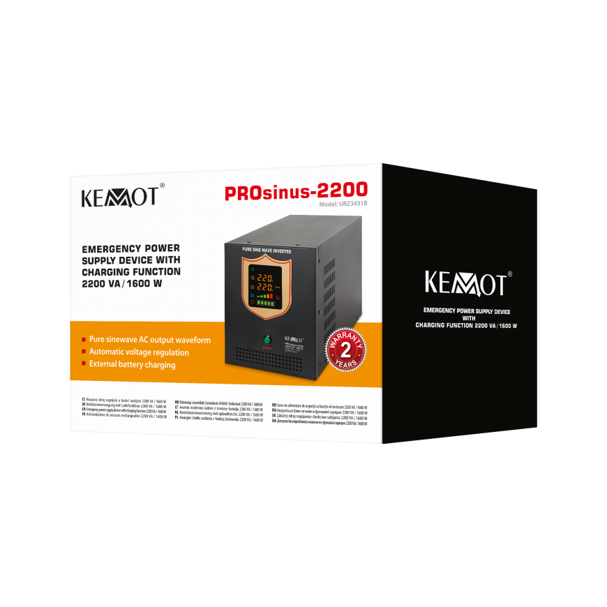 Uninterruptible power supply 12V 230V 2200VA/1600W KEMOT PROsinus 2200 – 2