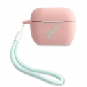 Guess Apsauginis dėklas GUACAPLSVSPG silikoninis Vintage, skirtas AirPods Pro rožinė-žalia