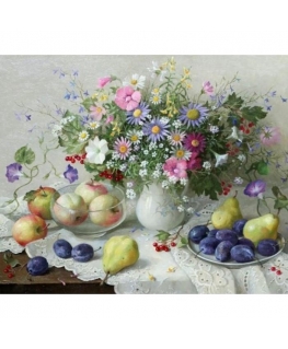 Beldizart Diamond painting set Flower and fruit still life 60х50 cm AZ-1196
