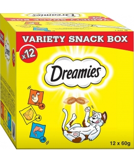 Dreamies 384298 suņu un kaķu gardums Kaķis Uzkodas Siers, Cālis, Lasis 60 g