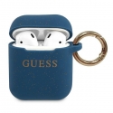 Guess apsauginis dėklas GUACCSILGLBL silikoninis blizgus, skirtas AirPods 1/2 tamsiai mėlynas Guess apsauginis dėklas GUACCSILGLBL silikoninis blizgus, skirtas AirPods 1/2 tamsiai mėlynas