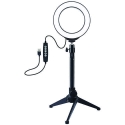Puluz LED ring lamp 12cm, with tripod table stand up to 24.5cm, USB, RGBW Puluz LED ring lamp 12cm, with tripod table stand up to 24.5cm, USB, RGBW