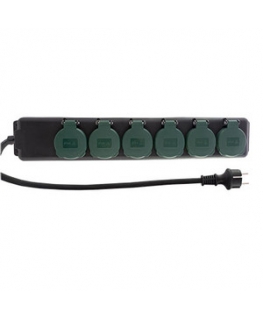 REV 0512469555 power extension 1.4 m 6 AC outlet(s) Indoor/outdoor Black