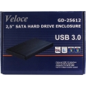 Inter-Tech Veloce GD-25612 Musta 2.5" USB-virta Inter-Tech Veloce GD-25612 Musta 2.5" USB-virta