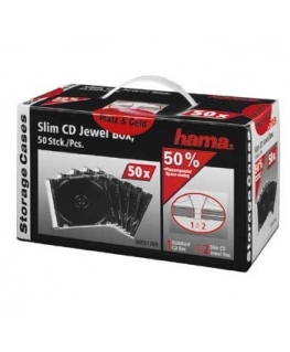 Hama CD Slim Jewel Case, pack 50 Pcs 1 discs Transparent