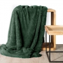 Eurofirany DESIGN 91 Soft fur structure plaid TIFFANY with silver thread, 150X200 cm, color: dark green