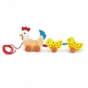 Wooden pull toy Hen with chicks 36 cm VIGA Wooden pull toy Hen with chicks 36 cm VIGA