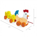 Wooden pull toy Hen with chicks 36 cm VIGA Wooden pull toy Hen with chicks 36 cm VIGA