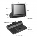 RoGer 3in1 Car video recorder with integrated front / rear / inside camera / Full HD / 170 degree view RoGer 3in1 Car video recorder with integrated front / rear / inside camera / Full HD / 170 degree view
