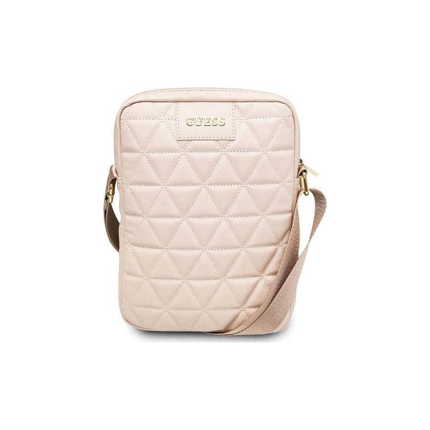Guess planšetinio kompiuterio dėklas Guess Bag GUTB10QLPK 10 "rožinis / rožinis dygsniuotas planšetinio kompiuterio krepšys