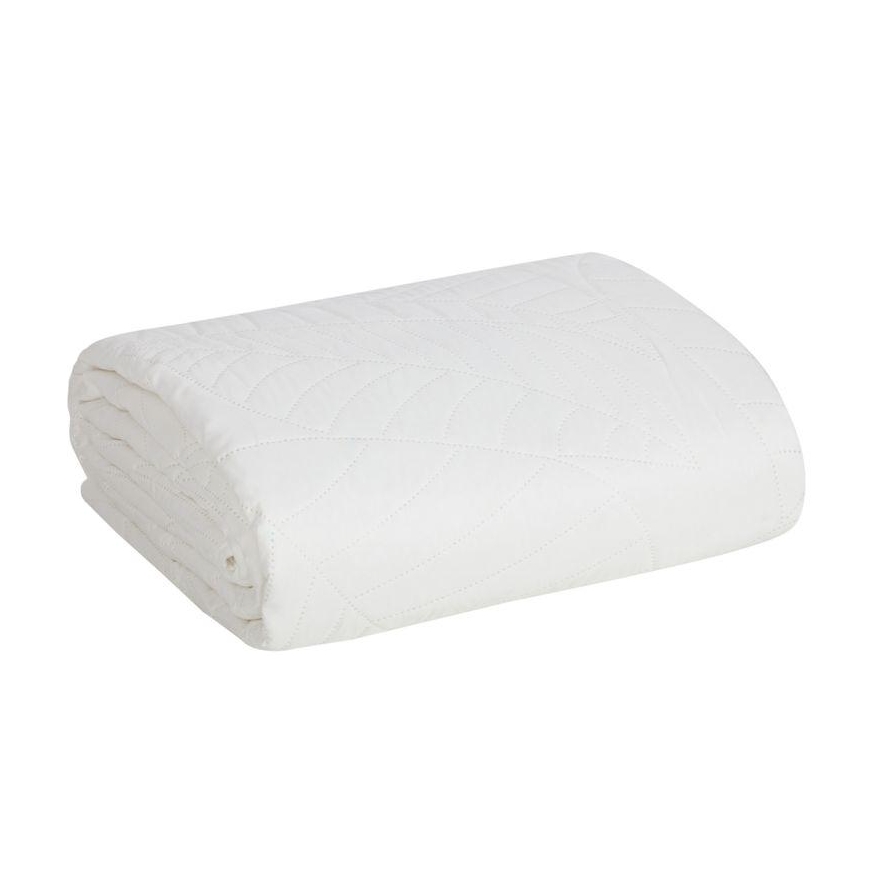 Eurofirany DESIGN 91 BONI / 6 Lovatiesė, dygsniuota karšto spaudimo būdu su lapų raštu, 170X210 cm, spalva: balta – 2