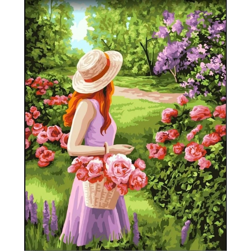 Beldizart Wizardi paint by number kit. Walk in the garden 40x50 cm J053