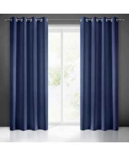 Night curtain Eurofirany RITA made of smooth fabric, 140X250 cm loops / wheels, color: blue