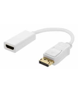 Deltaco DP-HDMI44 video kabeļu aksesuārs 0,2 m DisplayPort HDMI Type A (Standard) Balts