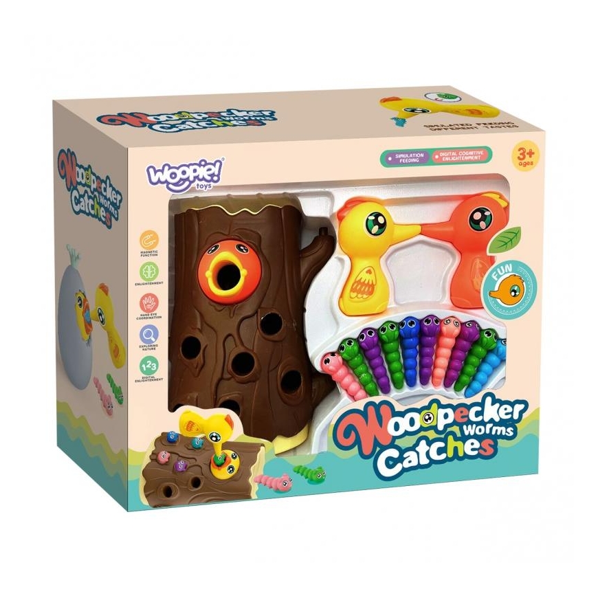 Catch the Worm Magnetic Game for Kids, Brown, Woopie – 5