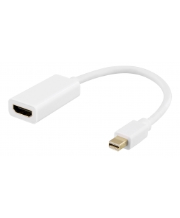 Deltaco DP-HDMI46 видео кабель адаптер 0,2 m Mini DisplayPort HDMI Тип A (Стандарт) Белый