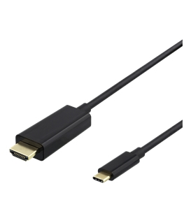Deltaco 00140023 video cable adapter 3 m HDMI Type A (Standard) USB Type-C