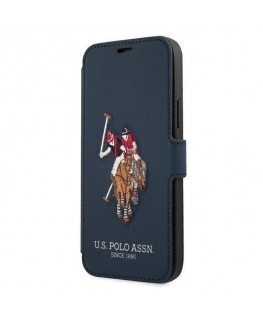 Case Us Polo Assn USA Polo USFLBKP12LPUGFLNV iPhone 12 Pro Max 6.7" Navy/Navy Book Polo Embroidery Collection