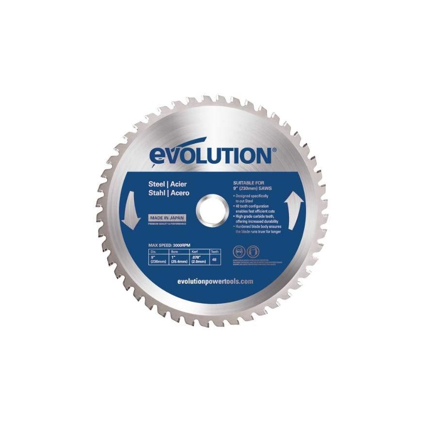 Evolution TCT pjūklo geležtė, skirta 230 mm 48z plienui pjauti (EVO-230-48-S) – 2