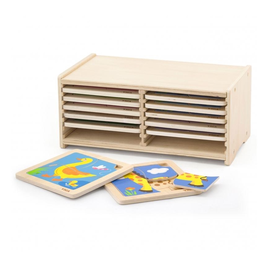 Viga Toys Wooden puzzles 12 boards