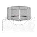 Enclosure for 305cm ground trampoline, with poles, black Enclosure for 305cm ground trampoline, with poles, black