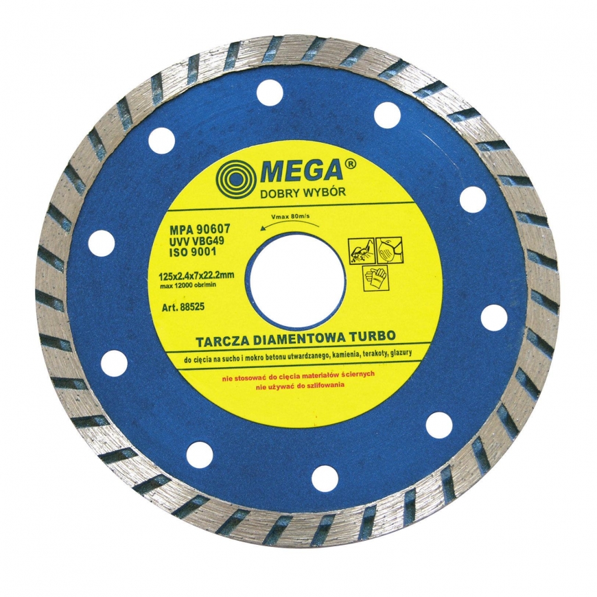 Mega Turbo Diamond Disc (Building Material) 230 * 2.8 * 7.0 * 22.2 – 2