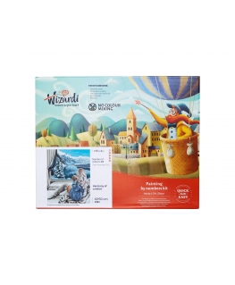 Beldizart Wizardi paint by number kit. Rainbow wolf 40x50 cm T102