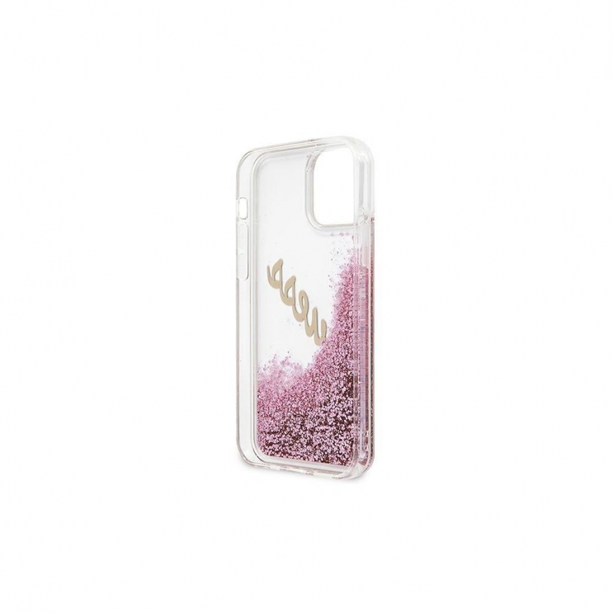 Guess Spėjimas DĖKLAS spėjimas GUHCP12SGLVSPI „Apple iPhone 12 mini“ rožinė/rožinis hardcase „Glitter Vintage Script“ – 4