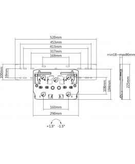 Bracket Mounting wall for TV Maclean MC-837 (Wall, max. 50kg)