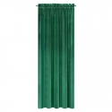 Soft and shiny velvet night curtain Eurofirany SAMANTA 140X300 cm, tape / tunnel / hooks, color: dark green