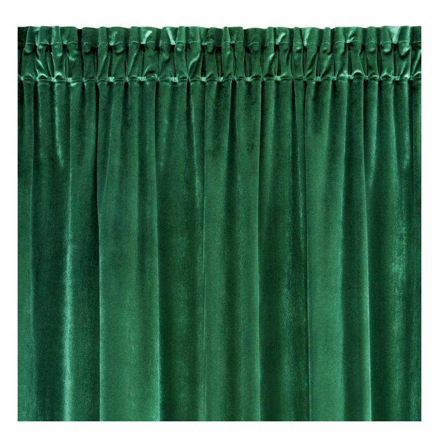 Soft and shiny velvet night curtain Eurofirany SAMANTA 140X300 cm, tape / tunnel / hooks, color: dark green – 4