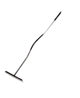 POLSKA 12278 Rake 16 teeth shank curved metal graphite plastic handle