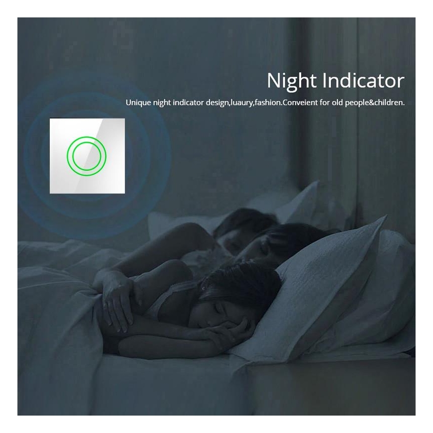 Maclean Smart WiFi Dual Touch Light Switch Compatible with Tuya App Wall Glass Switch with Color Changeable LED Backlight Revers – 4