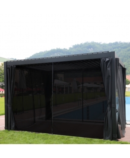 Side walls for gazebo MIRADOR 3x4m, black textilene
