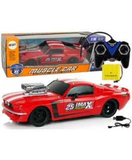 Lean Cars R/C Sports Car 1:16 Red White Stripe Pilot
