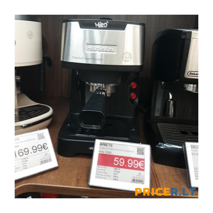 ARIETE 1344 Breakfast Station Electric coffee Coffee machine with milk frother 500 W 250/140 ml White