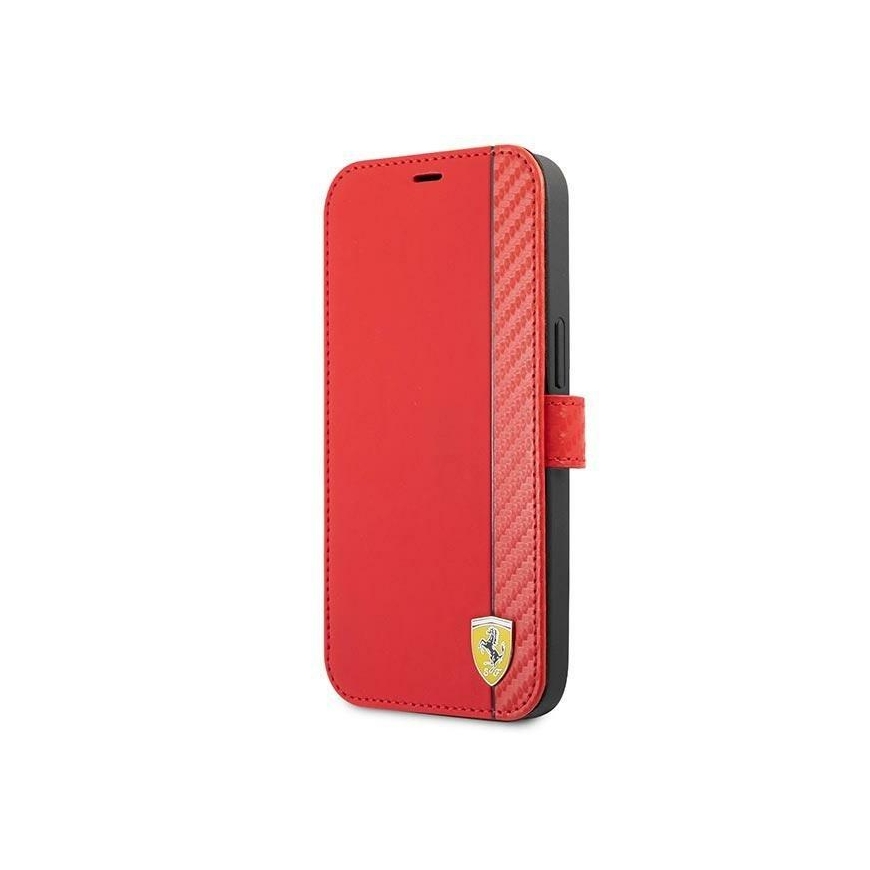 Case Ferrari FESAXFLBKP13SRE iPhone 13 mini 5.4" red/red book On Track Carbon Stripe