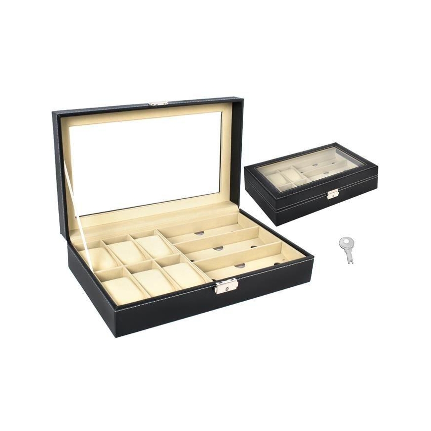 Iso Trade Black watch and glasses holder
