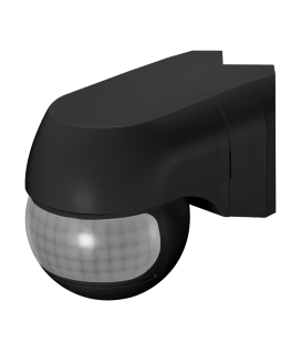 Orno's 220th motion sensor. 1200W, IP44, 3 mounting options, black