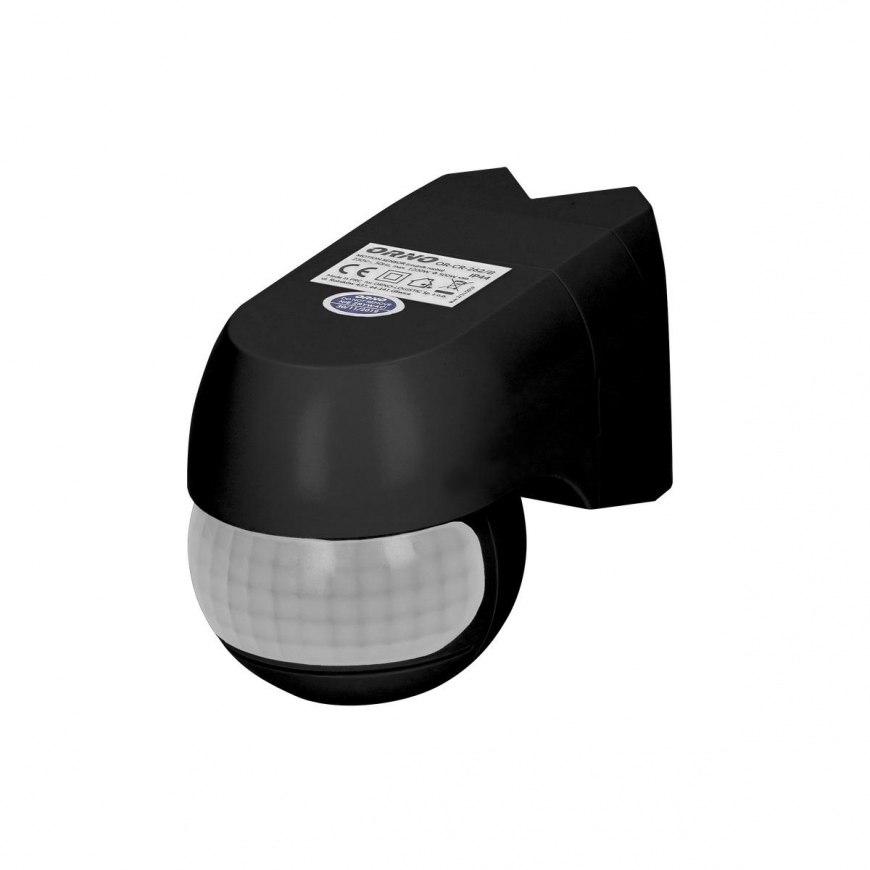 Orno 220-asis judesio jutiklis. 1200W, IP44, 3 montavimo galimybės, juoda – 2