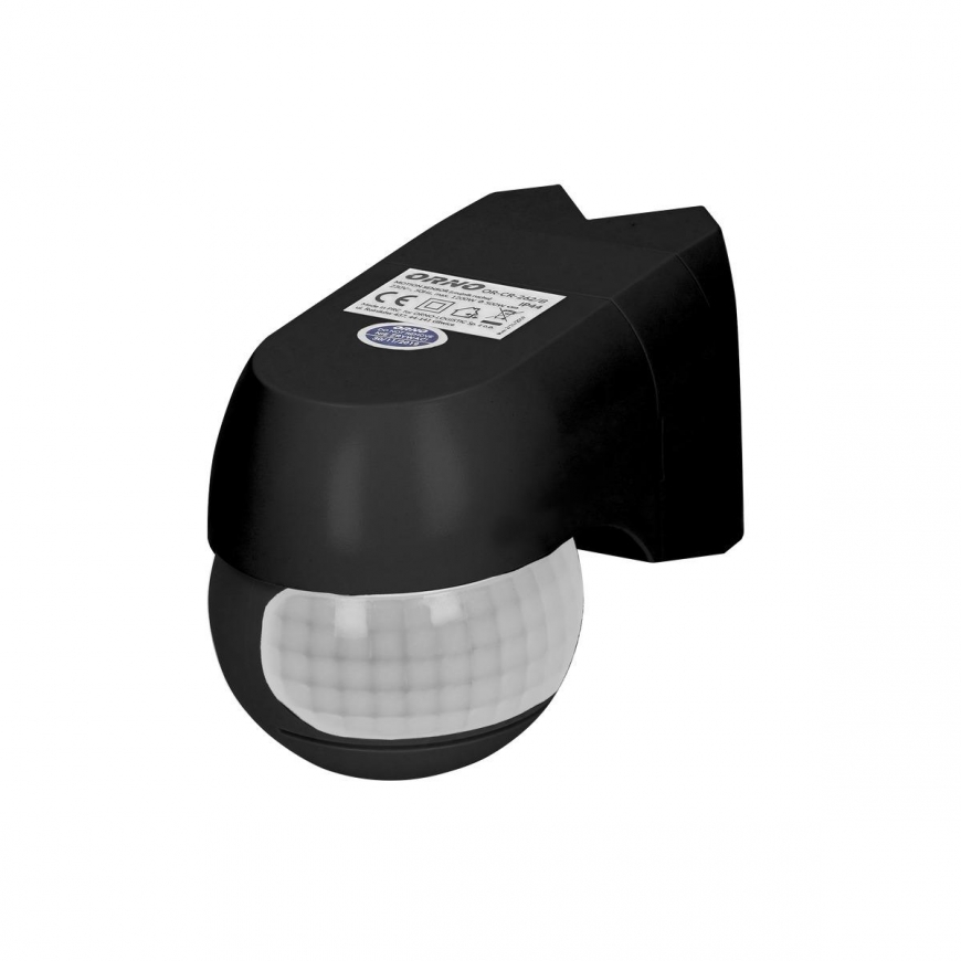 Orno 220-asis judesio jutiklis. 1200W, IP44, 3 montavimo galimybės, juoda – 4
