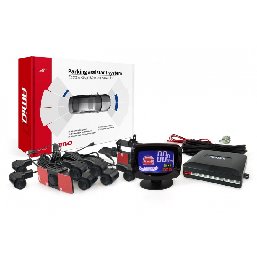 Amio Parking sensor kit, reverse, led-graf