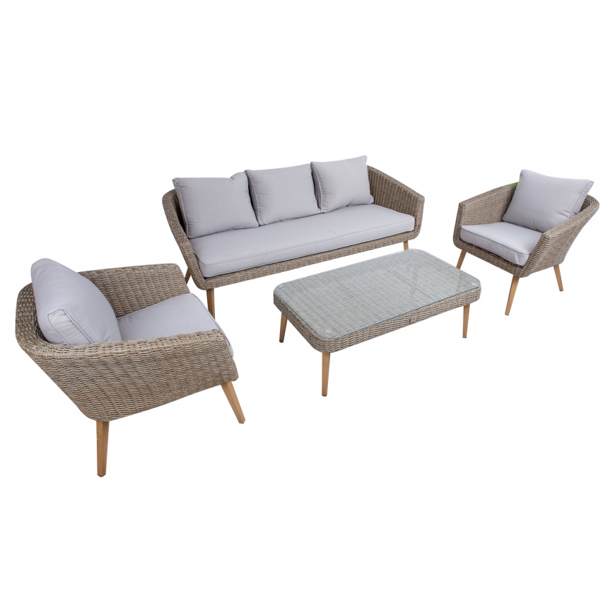 Garden furniture set NORWAY coffee table, sofa, 2 chairs – 4