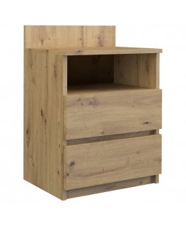 Topeshop M1 ARTISAN naktinis staliukas / staliukas prie lovos 2 stalčiai Ąžuolas