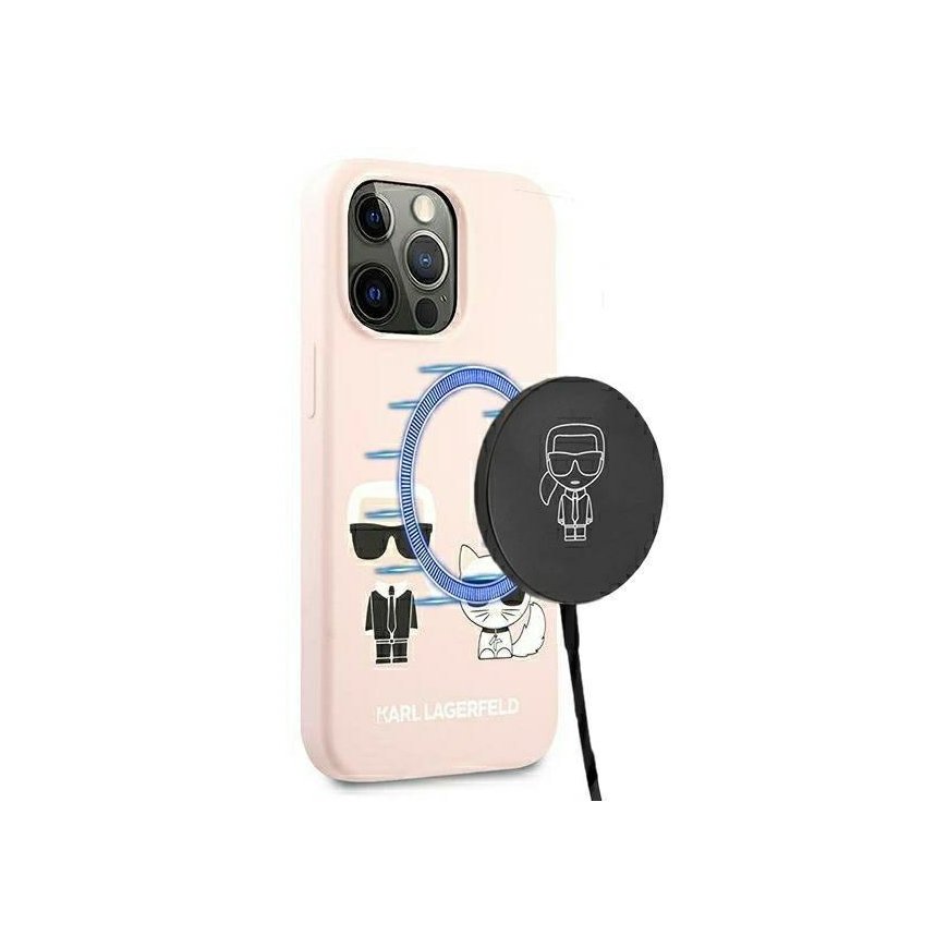 Karl Lagerfeld KLHMP13LSSKCI iPhone 13 Pro / 13 6,1" kietas dėklas šviesiai rausva/šviesiai rožinis Silikoninis Ikonik Karl & Ch – 2