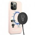 Karl Lagerfeld KLHMP13LSSKCI iPhone 13 Pro / 13 6.1" hard case light pink/light pink Silicone Ikonik Karl & Choupette Magsafe