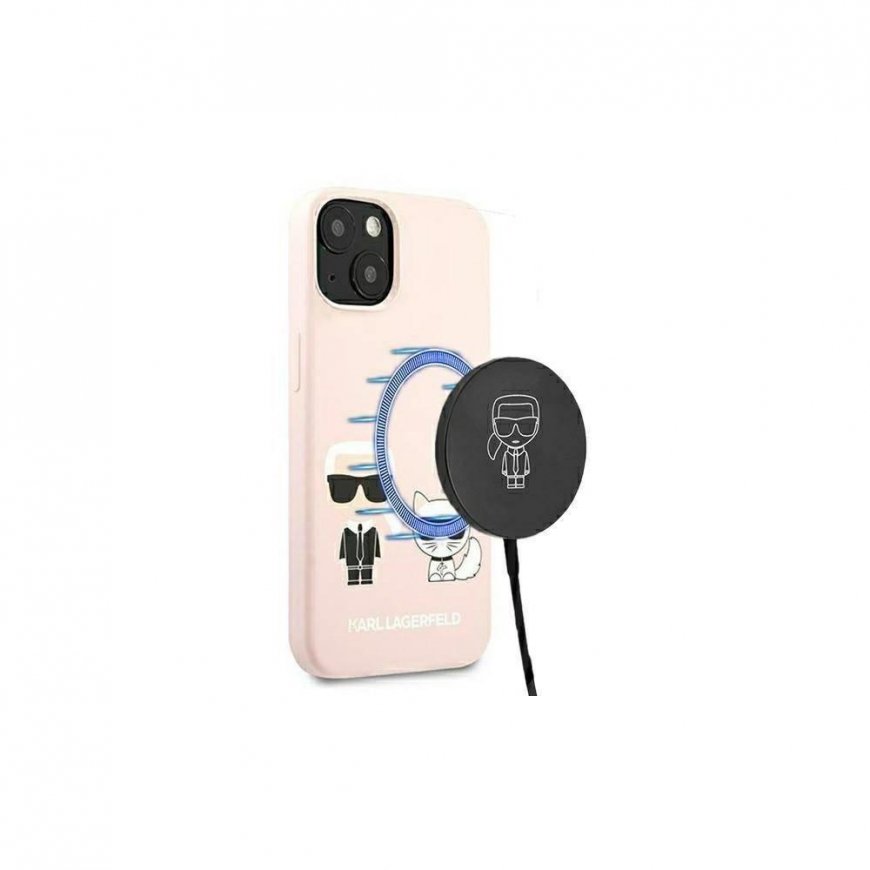 Karl Lagerfeld KLHMP13LSSKCI iPhone 13 Pro / 13 6,1" kietas dėklas šviesiai rausva/šviesiai rožinis Silikoninis Ikonik Karl & Ch – 3