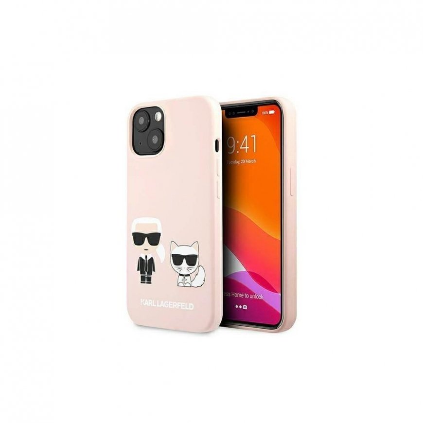 Karl Lagerfeld KLHMP13LSSKCI iPhone 13 Pro / 13 6.1" hard case light pink/light pink Silicone Ikonik Karl & Choupette Magsafe – 4